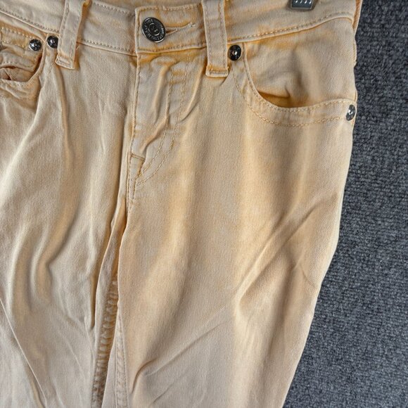 True Religion Jeans Women Yellow Cotton Blend Stretch Urban Skinny ACTL 28X28 - Picture 3 of 15